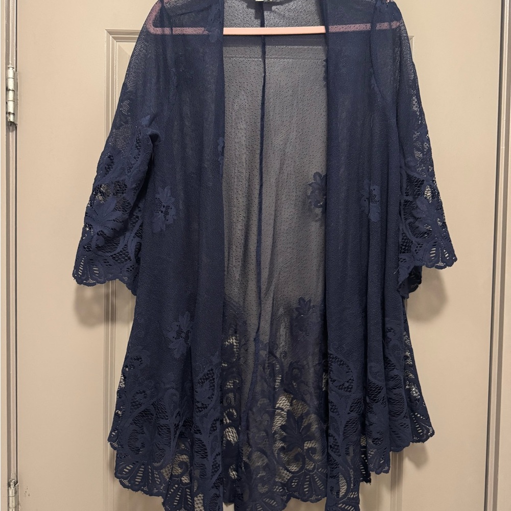 Eyeshadow Navy Mesh Top